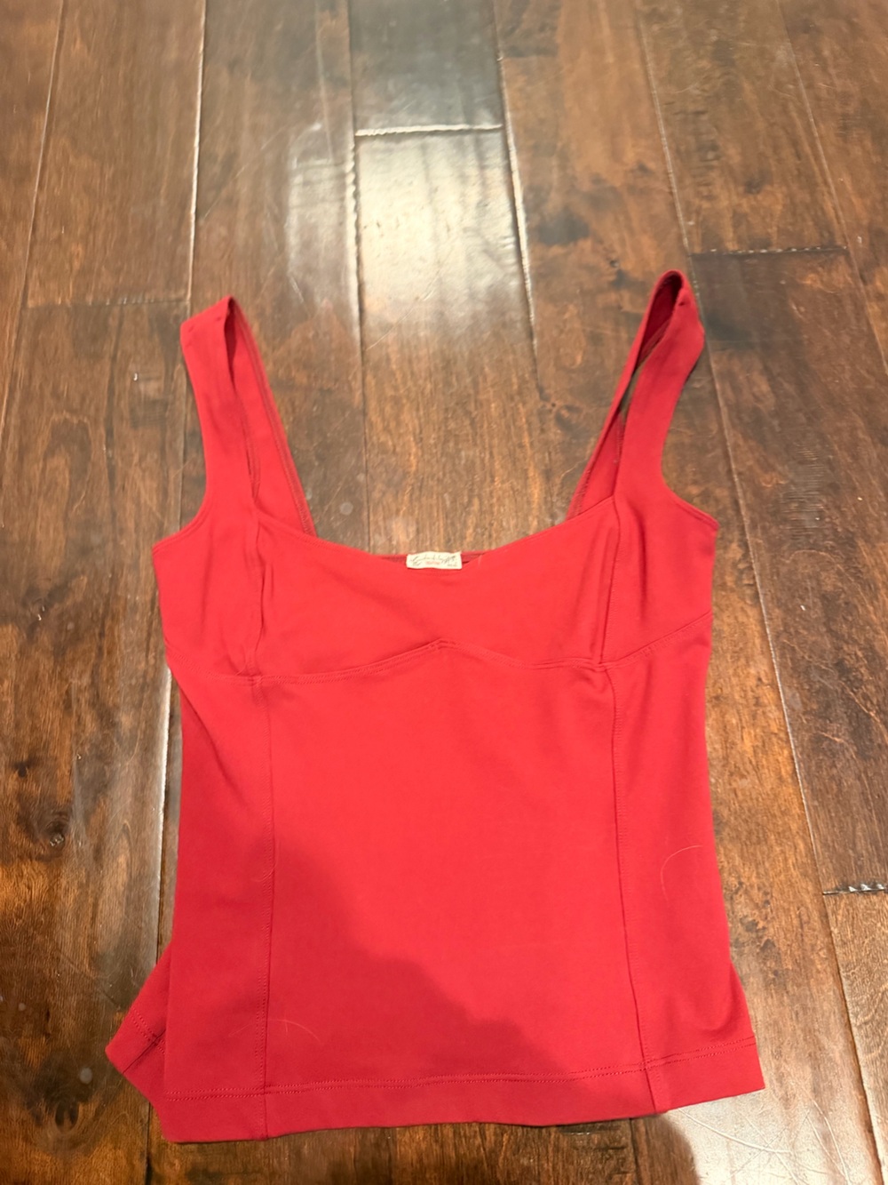 Red Scoop-Neck Camisole Tank Top